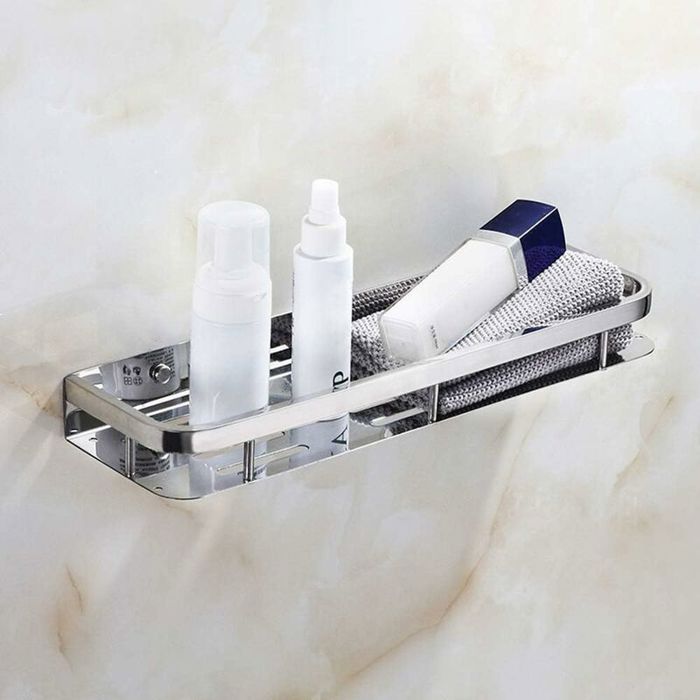 Serviteurs de Douche Étagère de Douche INOX SUS304 Étagère Salle de Bain Murale Panier de Douche Rectangulaire Chrome .