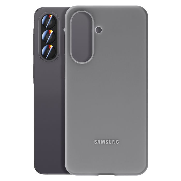 Coque - SAMSUNG - Galaxy A57 - Silicone lisse - Rebords surélevés - Gris