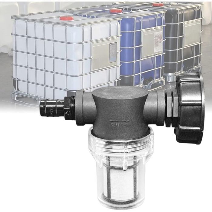 Robinet Raccord Cuve 1000 L Connecteur de Tuyau de Jardin avec Fonction de FiltreS60x6 Adaptateur De Réservoir deau IBC