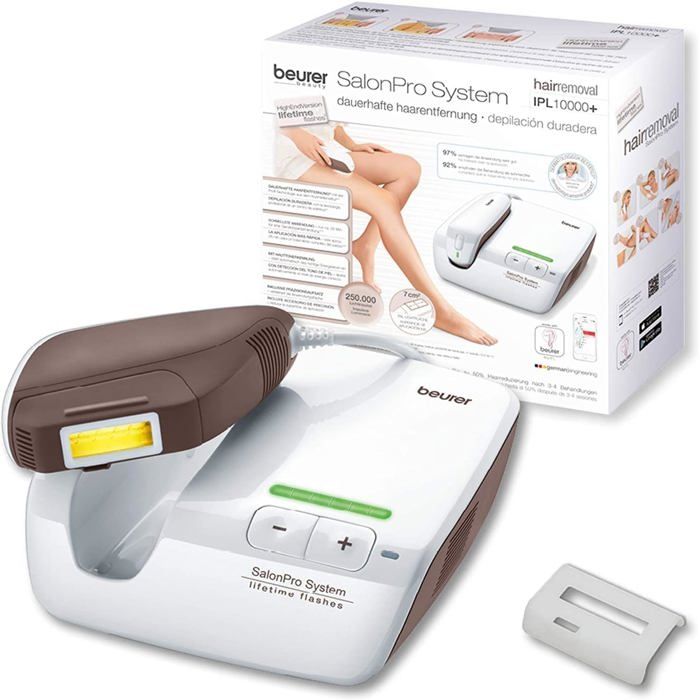 IPL 10000+ Appareil dEpilation Semi-Permanente à Lumière Pulsée Epilateur IPL Testé cliniquement Zone d’application XXL Carto