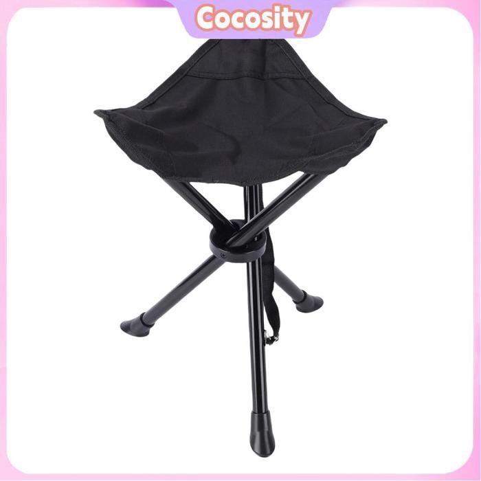 Cocosity Tabouret pliant de voyage Tabouret de Camping pliant de voyage 2 pièces avec sport fauteuil 2 pièces entièrement noires