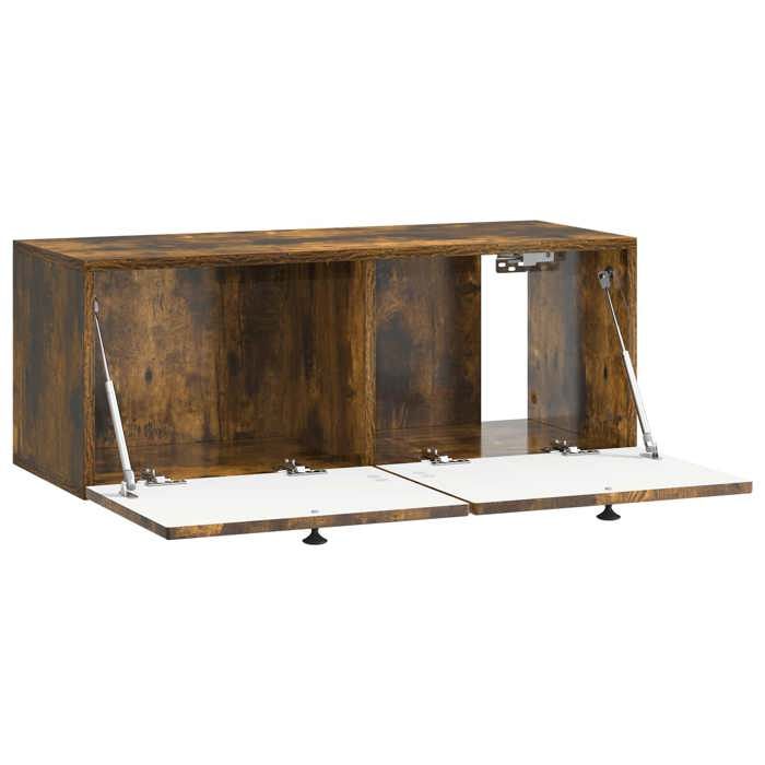 Meuble TV mural - vidaXL - bois dingénierie - chêne fumé - 2 portes - 78 5 x 31 x 30 cm 182ptq72s