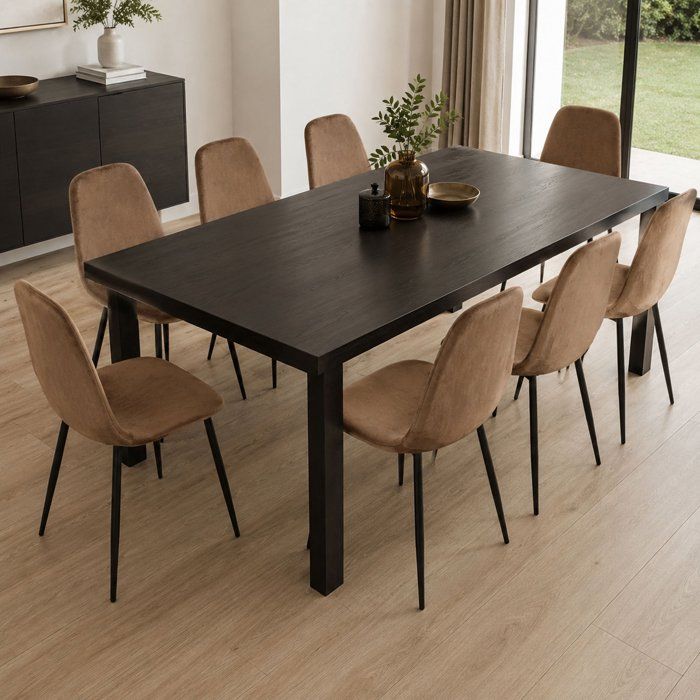 Lot de 8 Chaises Arter Dmora en Velours Sable Lot de 8 Chaises Arter Dmora en Velours Sable