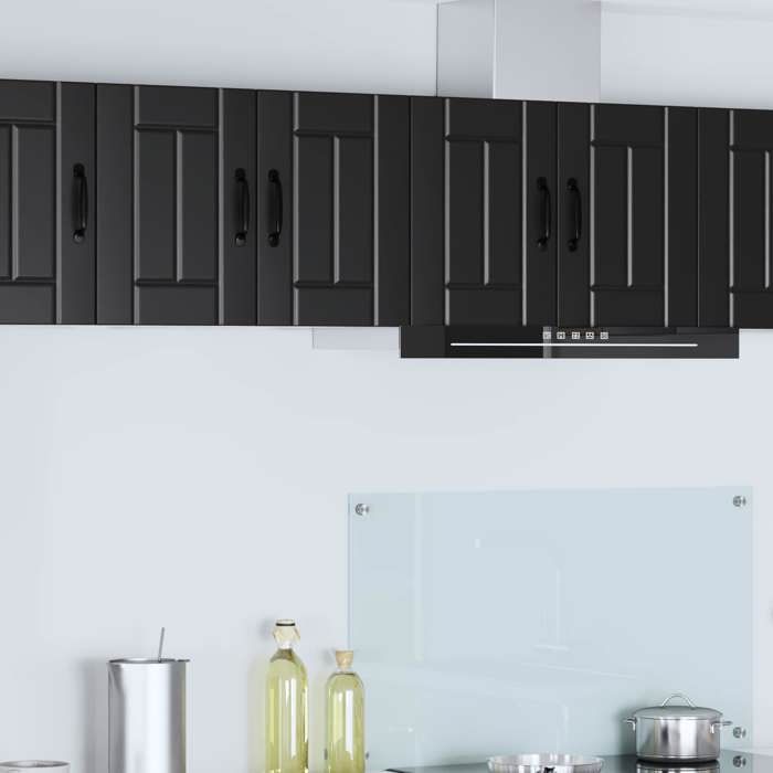 Lot de 2 Meuble Mural Lucca - vidaXL Cabinet de cuisinevaisselier bois dingénierie - noir - 30 x 31 x 40 cm@xaw80s