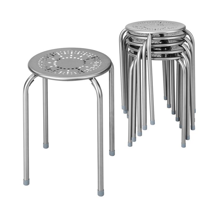 6 Tabourets Empilables COSTWAY Pieds Antidérapant pour Bureau Cuisine Salon Coiffeuse 30 x 30 x 44 CM Gris 6 Tabourets Empilables COSTWAY Pieds Antidérapant pour Bureau Cuisine Salon Coiffeuse 30 x 30 x 44 CM Gris