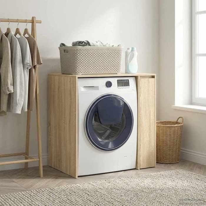 Meuble Rangement - HAOSHOP - Armoire pour machine à laver avec porte Sonoma 87 x 60 x 89 cm&01_32688