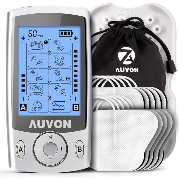 Électrostimulateur Musculaire à double canal pour le soulagement de la douleur electrostimulation appareil avec 20 modes 10pc
