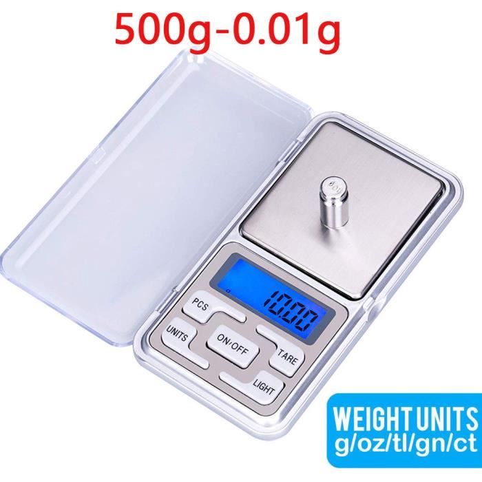 Balance De Cuisine électronique Haute Précision 500g/0.01g - Acier Inox, 7 Unités, Avec écran LCD - 6