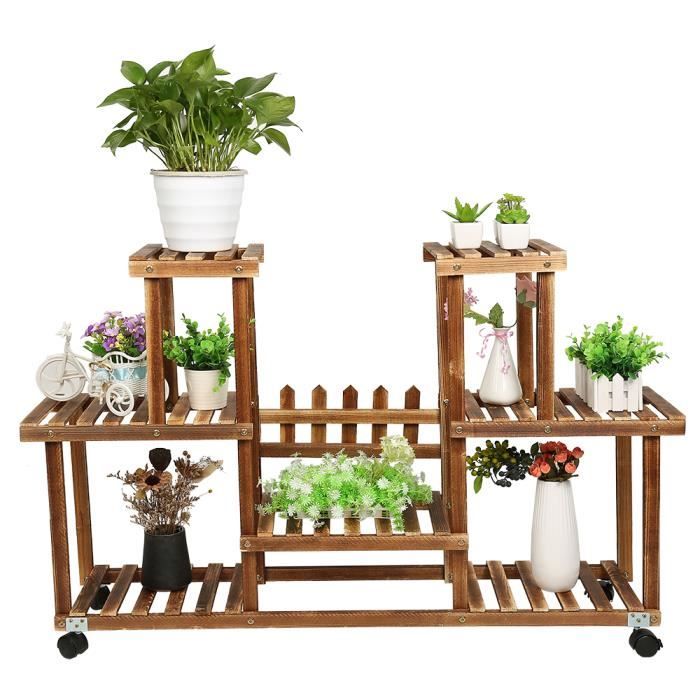 Support de pot de fleurs mobile roulettes de chariot de jardinage avec roulettes universelles outils de jardinage de balcon plateau à roulettes pour intérieur et extérieur