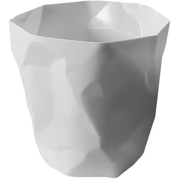Poubelle Ergonomique Blanc - Design Compact - Plastique Durable - Pour Intérieur