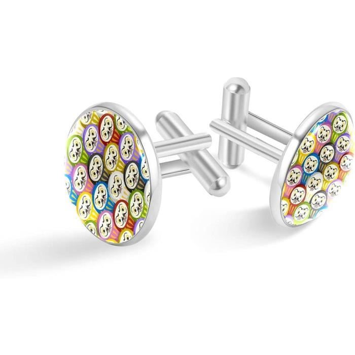 Boutons De Manchette Homme Acier Inoxydable - Motif Champignon Tête De Mort - 20x20x19 Mm