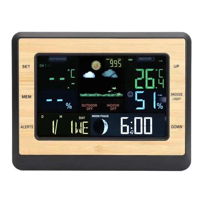 Cube Holographique 3D - Horloge WiFi, Météo, Température - Affichage Transparent Design Bureau - Déco Moderne