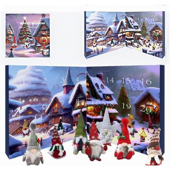Calendrier De L'Avent Gnome 2024 - 24 Poupées Lutins En Peluche - Décoration Noël Compte à Rebours