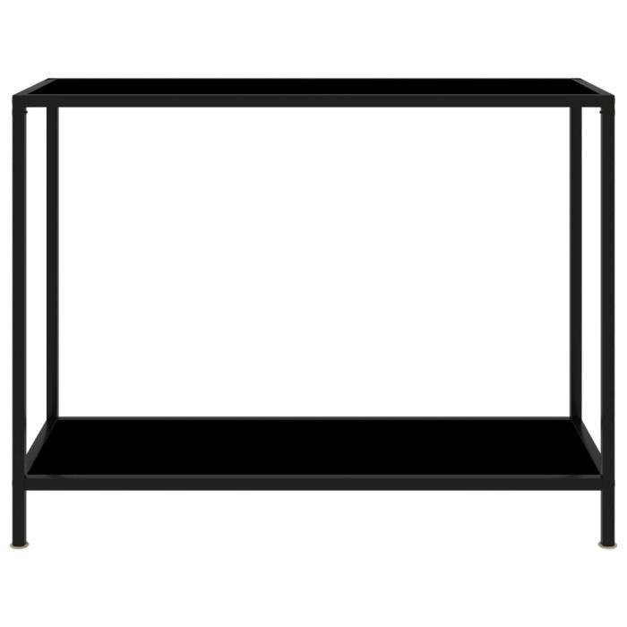 Table console Noir - Verre trempé - 100x35x75 cm - Meuble de salon - Contemporain - Design