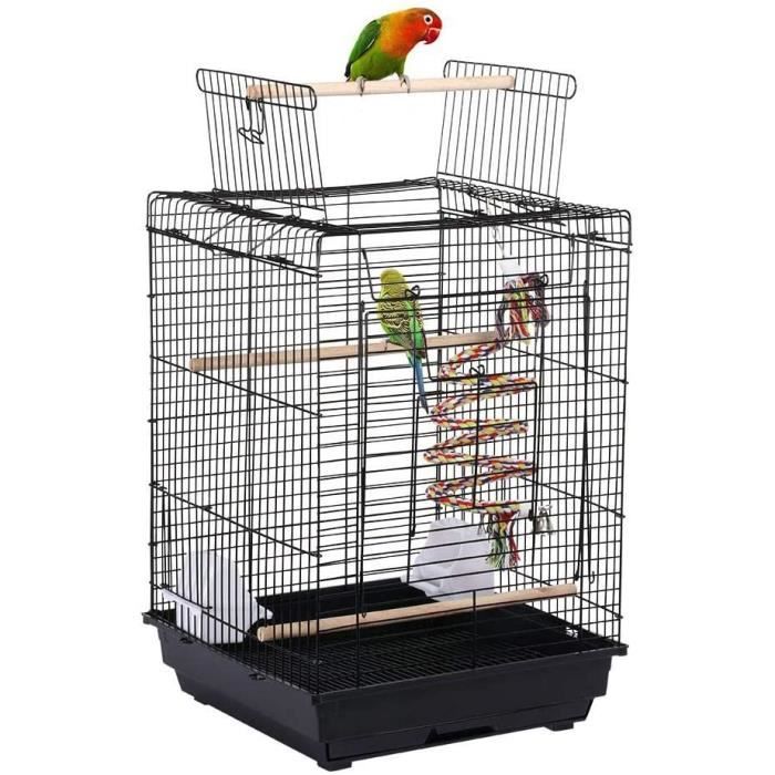 Cage pour Oiseaux Exotiques et Canaris 40 x 40 x 58cm en Métal