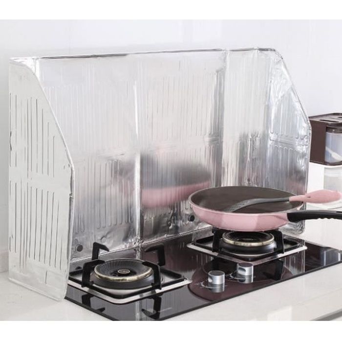 Tigerkinwit Plaque Anti Projection Cuisine 3 Côtés Protection Projection Cuisson Contre Les Éclaboussures D'huile Pliable Outil de Cuisson Anti-éclaboussures pour Carter D'huile Poêle à Frire