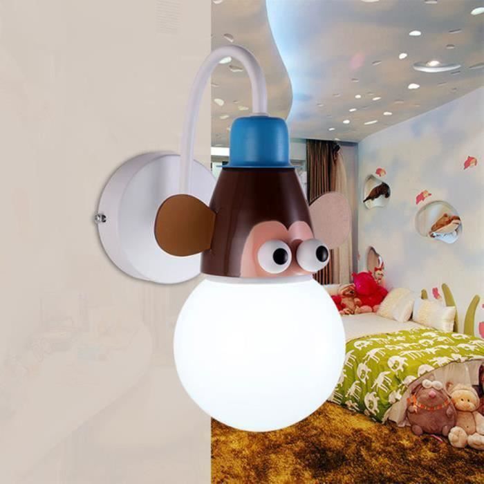 Applique Lampe Murale D Enfant Chambre Bebe Avec Animal De Cartoon Mur De Feu Moderne Decoration Maison Singe Cdiscount Maison
