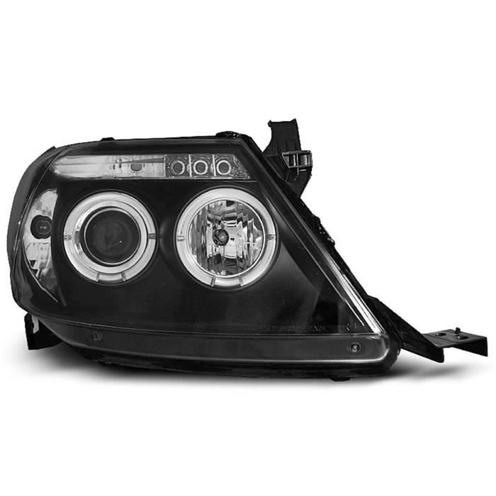 Paire de feux phares Toyota Hilux 05-11 angel eyes noir