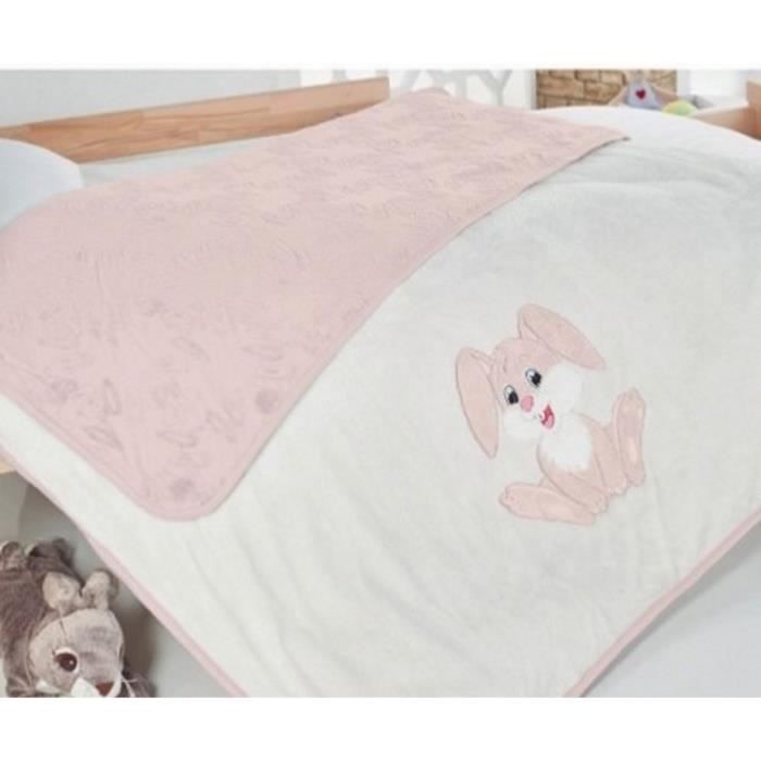 Couverture Plaid Couette Jete De Lit Bebe Enfant Cadeau Naissance Tres Doux 100x140cm Imprime Jacquard Motif Lapin Rose Cdiscount Maison
