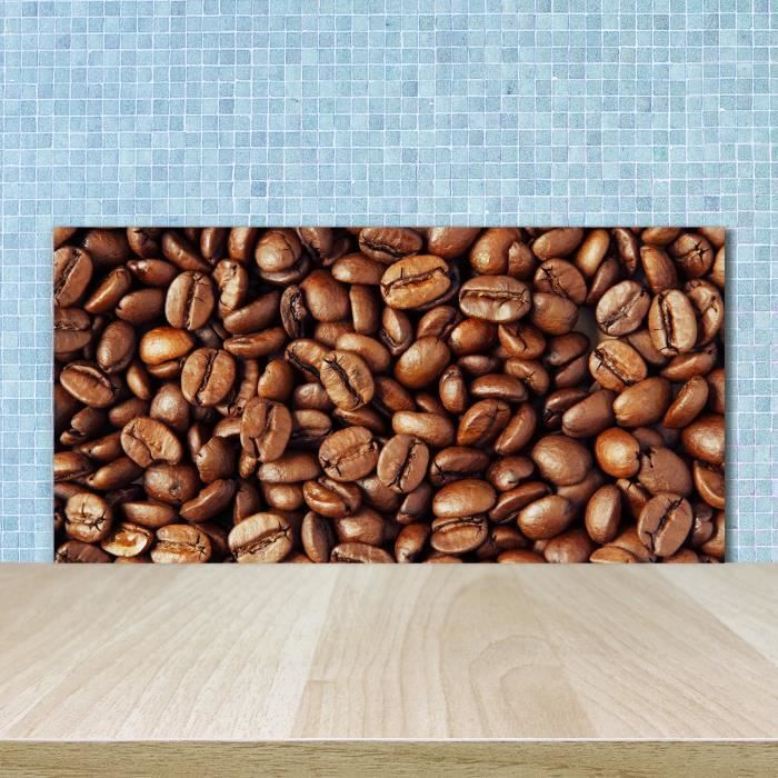Panneau Décoratif En Verre Tulup - Motif Tasse De Café - 100x50 Cm - Style Moderne Brun - Neuf