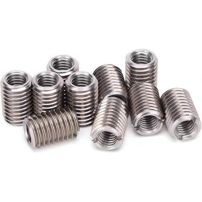 10 Inserts Filetés Helicoil M8x1.25 - Acier Inoxydable 304 Pour Réparation Filets Abîmés - Kit Réparation Durable