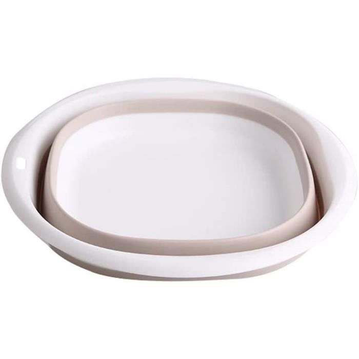 Lot de 2 lavabos pliables en plastique durable, forme ronde
