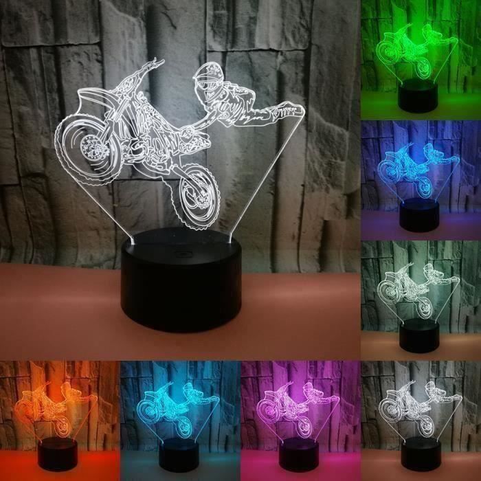 Lampe de chevet personnalisable veilleuse illusion 3D moto
