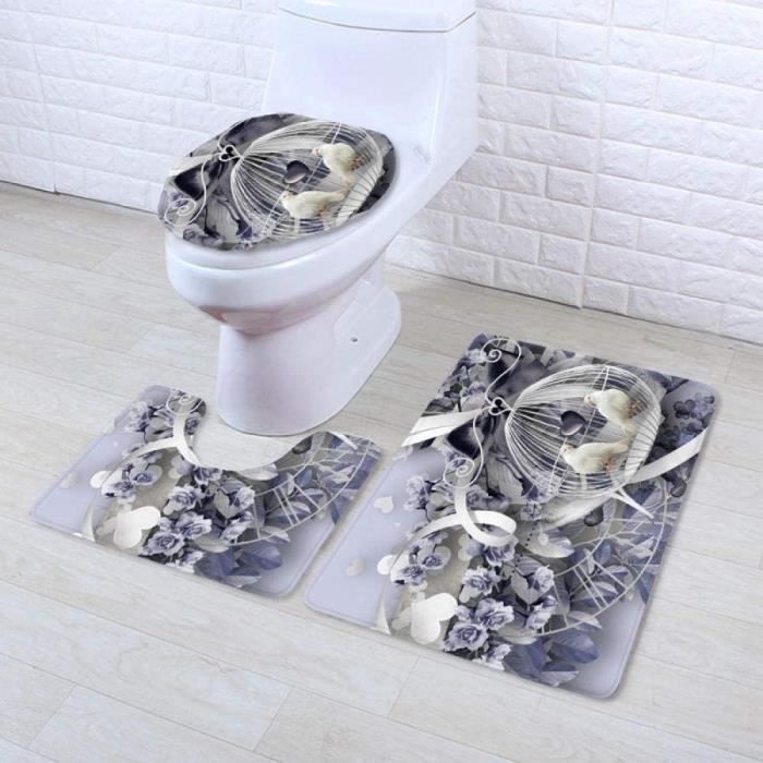 Tapis WC En U - Mousse Mémoire, Antidérapant, Absorbant, Confortable, Pour Salles De Bain