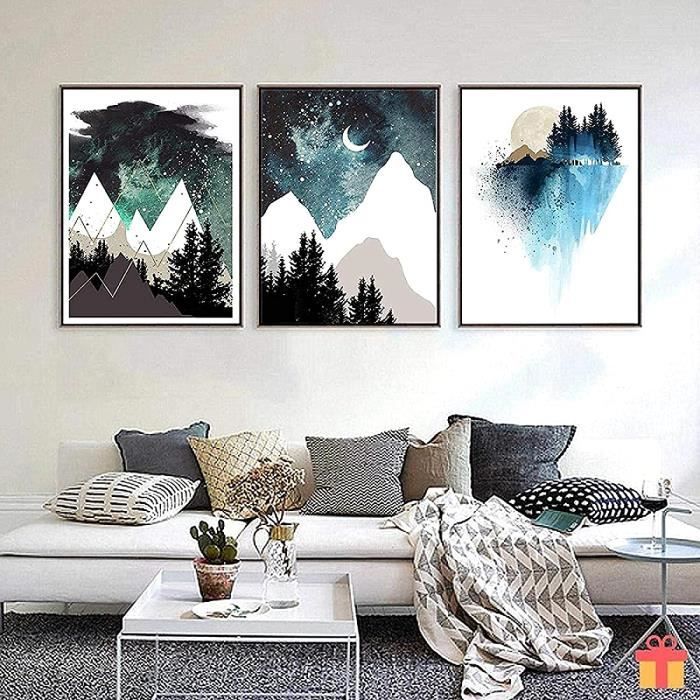 Tableau Déco Impression Sur Toile Intissé 'Maison Home Bois' - Motif Moderne, Neuf Sous Emballage