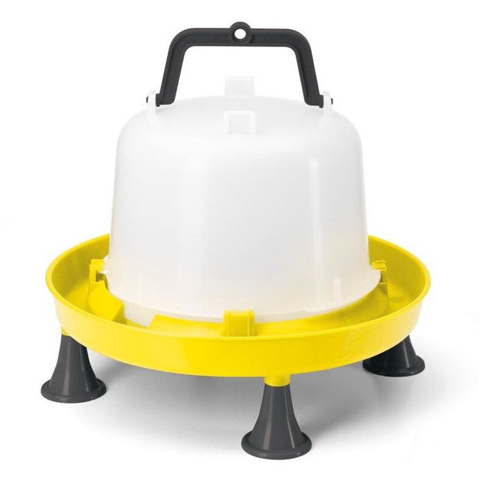 Comparer les prix de Abreuvoir siphoïde poule avec anse et pieds 5L - River Systems Blanc