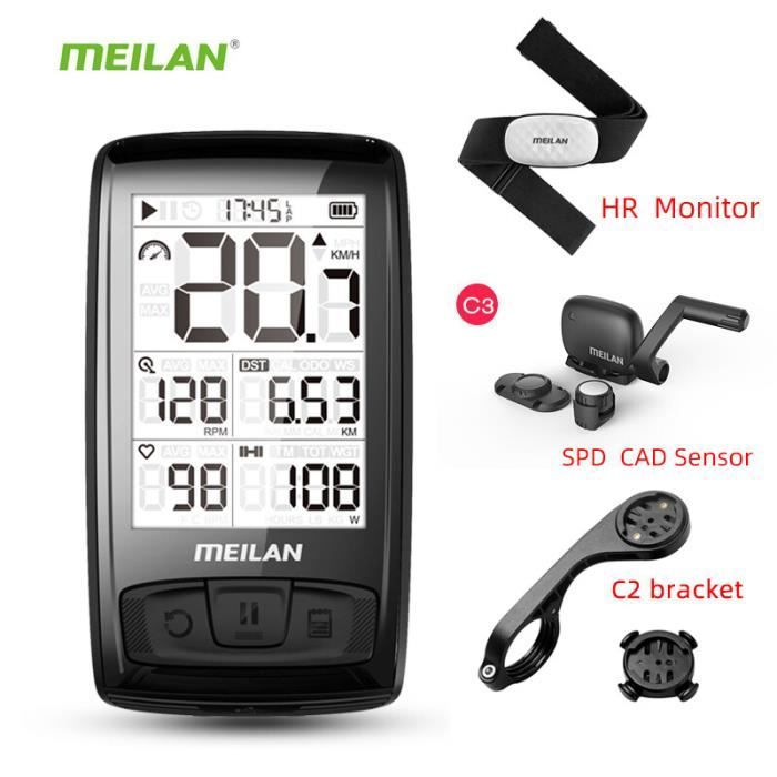 Compteur vélo,Sans fil Bluetooth 4.0 vélo ordinateur avec poitrine moniteur  de fréquence cardiaque capteur de - Type M4 x C3 - Cdiscount Sport