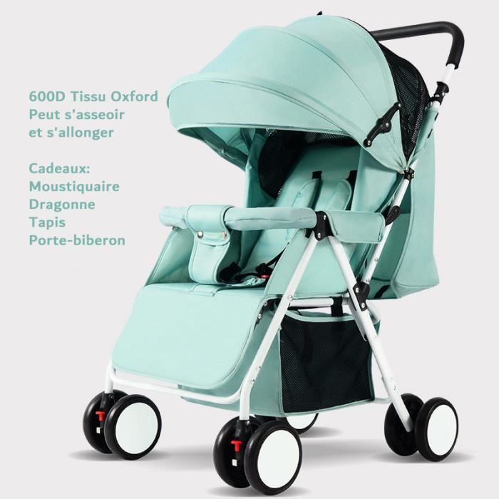 Poussette Canne Bébé Pliable Poussette Inclinable légère Compacte de