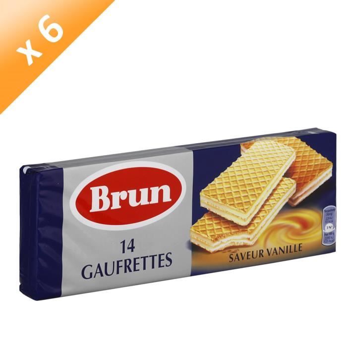 Lot De 6 Brun 14 Gaufrettes Saveur Vanille 146 G Cdiscount Au Quotidien