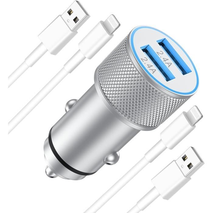 Chargeur allume-cigares 1 USB et 1 USB-C QC et PD 83W - Feu Vert
