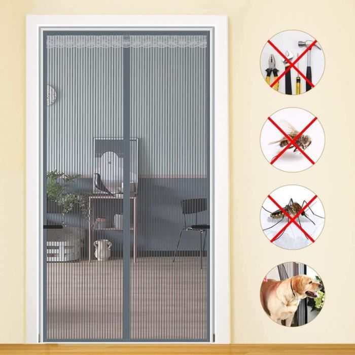 GOUER Porte Moustiquaire Magnétique 100x125cm Mailles Ultra