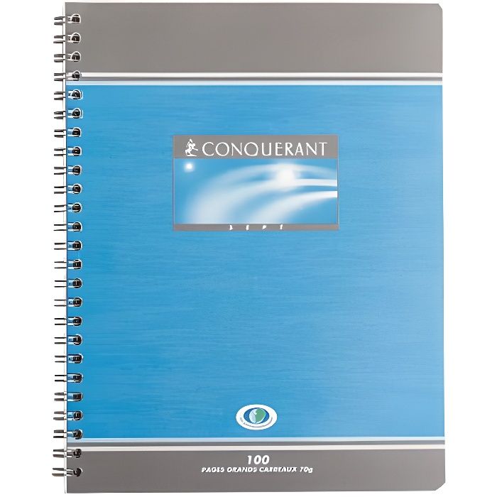 Lot De 6 Cahiers Conquérant 17x22cm - 48 Pages Grands Carreaux - Fabriqué En France