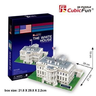 Puzzle 3D - CUBICFUN - Washington : La Maison Blanche - 64 pièces - 28 x 21 cm - Intérieur