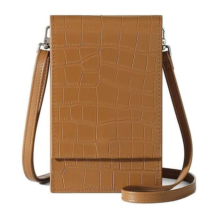 Pochette Bandoulière Save The Girls Tortue - Chaîne & Simili Cuir Marron, RFID, Neuf