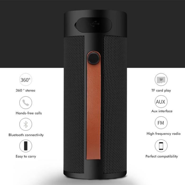 Enceinte Bluetooth Portable T&G – IPX4 étanche, Autonomie 30h, Son Stéréo Puissant, Bluetooth 5.3, Pour Extérieur Et Voyage