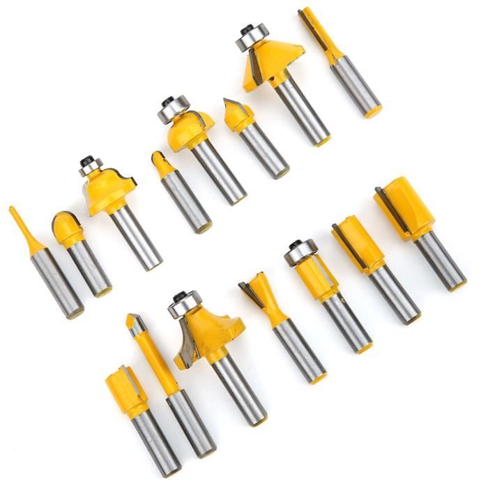 ENSEMBLE DE BITS De Routeur Premium 4 Flûtes Pour Fraiseuse De Bois R1 R2 R3 EUR 36,67 - FR