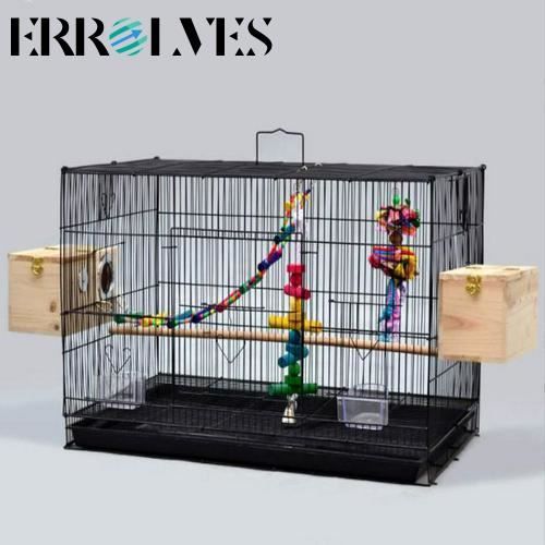 Comparer les prix de Cage pour oiseaux - ERROLVES - Pour perruches - Complètement équipée - 75.5 x 45 x 45 cm - Noir