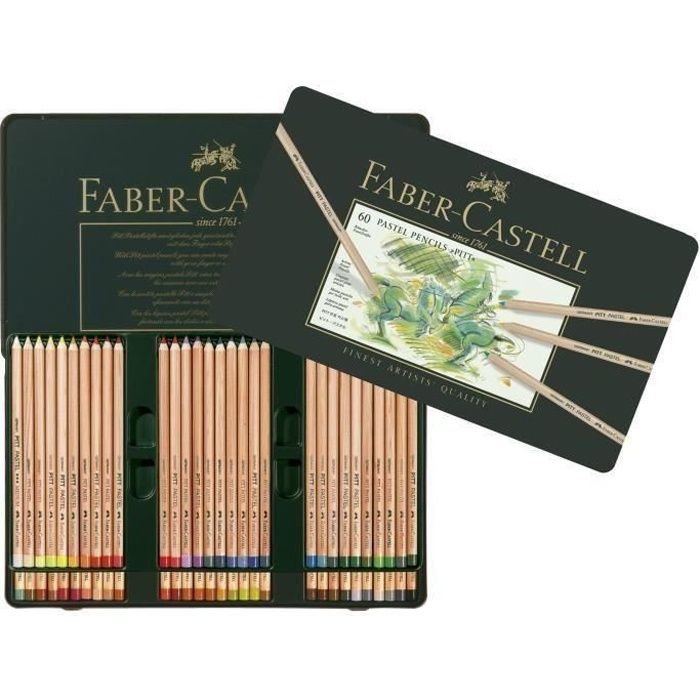 FABER-CASTELL Boîte de 60 Crayons pastel Pitt