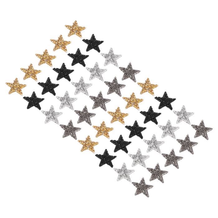 Lot De 2 Patchs Décoratifs En Forme De Cœur Avec Paillettes, Perles Et Cristaux - Rouge Et Doré - 8