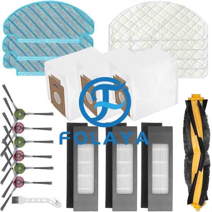 Kit De Rechange Pour Robot ECOVACS MINI – 3 Serpillères, 2 Sacs à Poussière, 4 Brosses Latérales – Entretien Aspirateur - 2