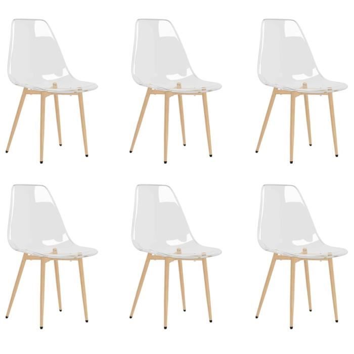 Chaises à manger - GAROSA - Transparent - Lot de 6 - PET - Métal - Design contemporain