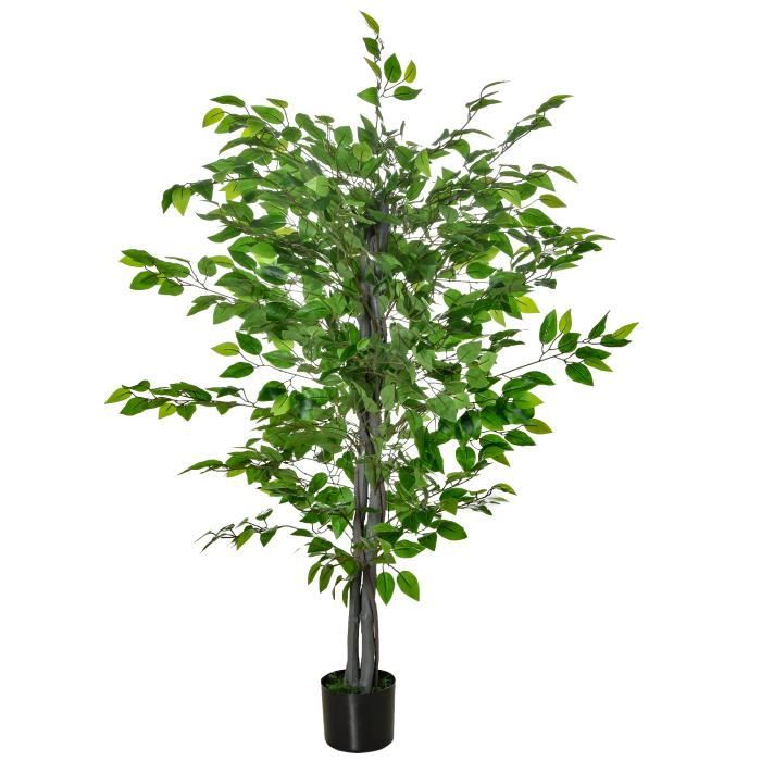 Lot de 2 Plante Artificiel Figuier 140cm Feuillage Luxuriant Ficus