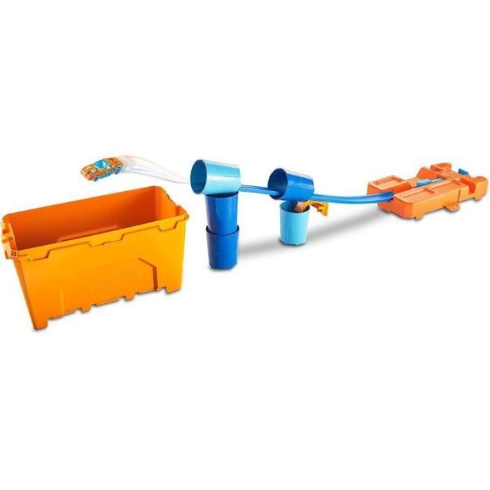 Hot Wheels Accessoires Boîte Cascades et Gobelets avec Propulseur, coffret de jeu pour petites voitures avec circuit et pistes, jou