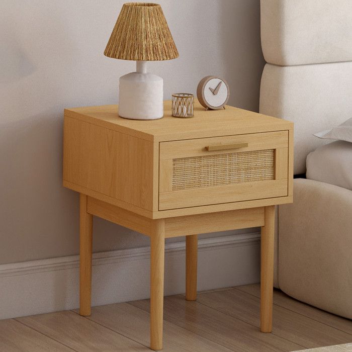 IDMARKET Lot de 2 tables de chevet ROBERT 1 tiroir effet naturel cannage et bois IDMARKET Lot de 2 tables de chevet ROBERT 1 tiroir effet naturel cannage et bois