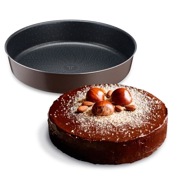 tefal success moule à gâteau rond j1609602 24 cm marron