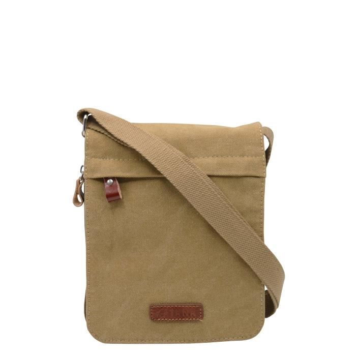 KATANA Sac bandoulière homme nylon garni cuir taille moyenne réf 6762 (2 coul.di KATANA Sac bandoulière homme nylon garni cuir taille moyenne réf 6762 (2 coul.di
